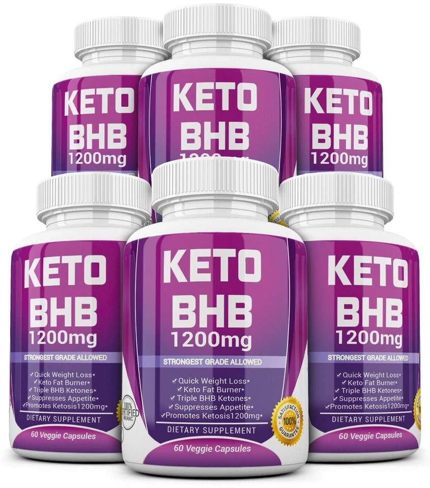 6X Keto BHB 1200mg Pure Ketone Capsules | Keto Supplement | Ketosis Support | 360 Caps